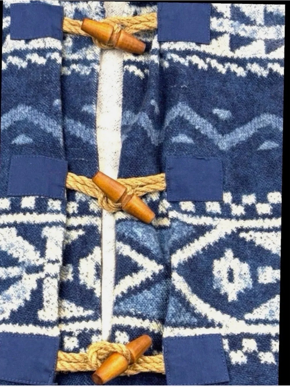 Vintage Ralph Lauren Blue Southwest Aztec Indian Toggle Button Jackets Sz M - Picture 7 of 9